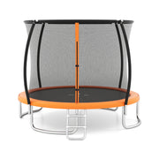 Costway - 12FT Outdoor Trampoline Heavy-Duty Recreational Trampoline with Safety Enclosure Net-Orange