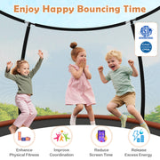 Costway - 12FT Outdoor Trampoline Heavy-Duty Recreational Trampoline with Safety Enclosure Net-Orange