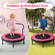 Costway - 40 Inch Trampoline for Kids Indoor Outdoor Fitness Trampoline-Pink