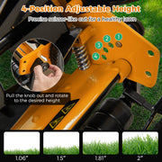 Costway - 14 Inch Push Lawn Mower with 5 Steel Blades and Grass Catcher Bag-Orange