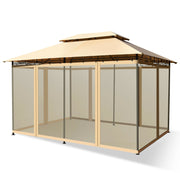 Costway - 10 Feet x 13 Feet Tent Canopy Shelter with Removable Netting Sidewall-Tan