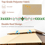 Costway - 10 Feet x 13 Feet Tent Canopy Shelter with Removable Netting Sidewall-Tan
