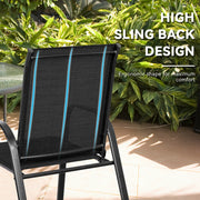 Costway - 2 Pcs Patio Outdoor Dining Chair with Armrest-Black