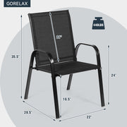 Costway - 2 Pcs Patio Outdoor Dining Chair with Armrest-Black