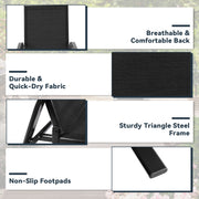 Costway - 2 Pcs Patio Outdoor Dining Chair with Armrest-Black