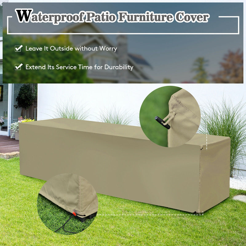 Costway - 8 Pieces Patio Rattan Storage Table Furniture Set-Off White