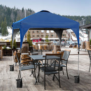 Costway - 6.6 x 6.6 FT Pop Up Height Adjustable Canopy Tent with Roller Bag-Blue