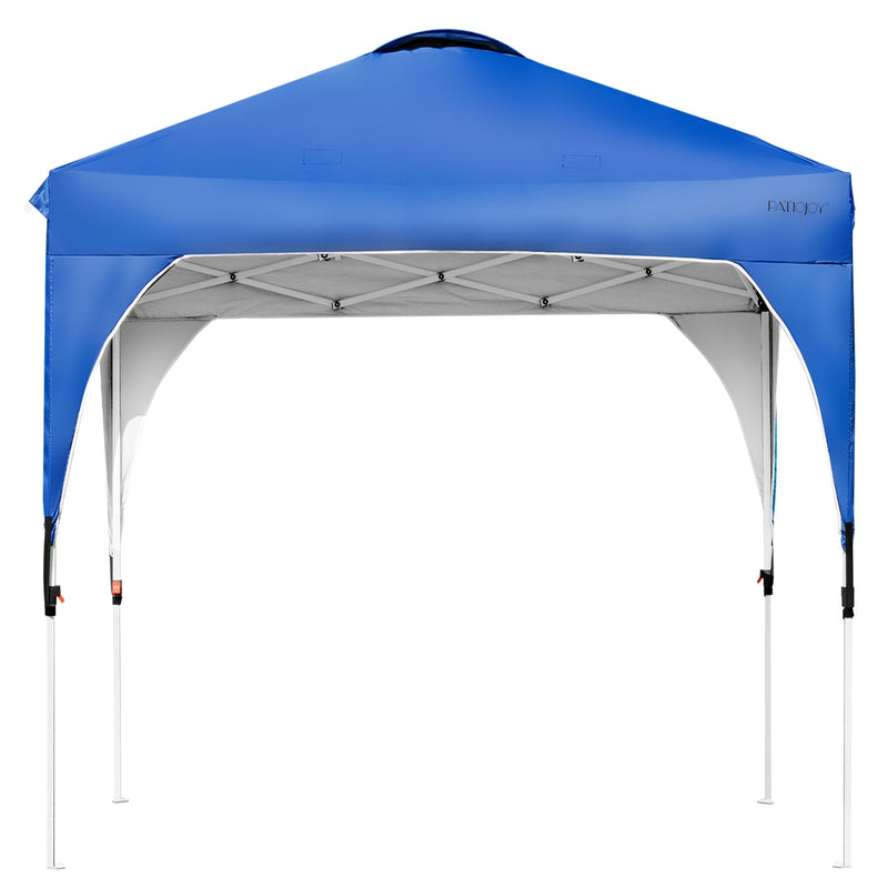Costway - 6.6 x 6.6 FT Pop Up Height Adjustable Canopy Tent with Roller Bag-Blue
