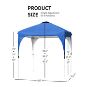 Costway - 6.6 x 6.6 FT Pop Up Height Adjustable Canopy Tent with Roller Bag-Blue