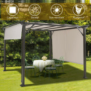Costway - 10 x 10 Feet Metal Frame Patio Furniture Shelter-Beige