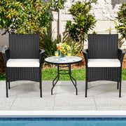Costway - 2 Pieces Patio Wicker Chairs with Cozy Seat Cushions