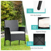 Costway - 2 Pieces Patio Wicker Chairs with Cozy Seat Cushions