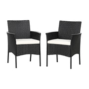 Costway - 2 Pieces Patio Wicker Chairs with Cozy Seat Cushions