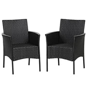Costway - 2 Pieces Patio Wicker Chairs with Cozy Seat Cushions