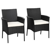 Costway - 2 Pieces Patio Wicker Chairs with Cozy Seat Cushions