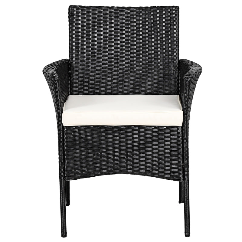 Costway - 2 Pieces Patio Wicker Chairs with Cozy Seat Cushions