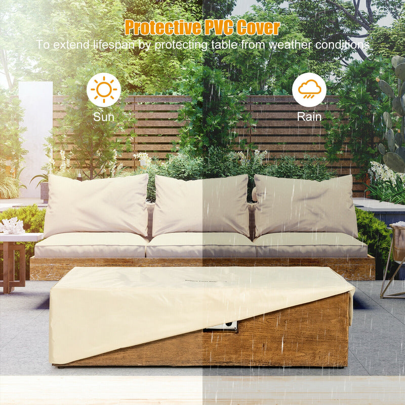 Costway - 2 Pieces Outdoor Propane Fire Pit Table Set