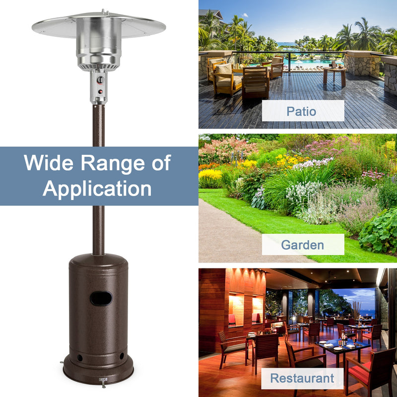 Costway - 48000 BTU Stainless Steel Propane Patio Heater with Trip over Protection-Bronze