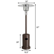 Costway - 48000 BTU Stainless Steel Propane Patio Heater with Trip over Protection-Bronze