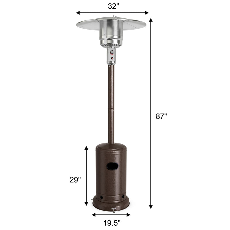 Costway - 48000 BTU Stainless Steel Propane Patio Heater with Trip over Protection-Bronze