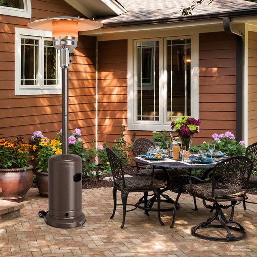 Costway - 48000 BTU Stainless Steel Propane Patio Heater with Trip over Protection-Bronze