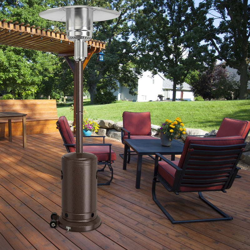Costway - 48000 BTU Stainless Steel Propane Patio Heater with Trip over Protection-Bronze