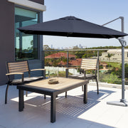 Costway - 10 x 10 Feet Patio Offset Cantilever Umbrella with Aluminum 360-degree Rotation Tilt-Navy