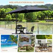 Costway - 10 x 10 Feet Patio Offset Cantilever Umbrella with Aluminum 360-degree Rotation Tilt-Navy