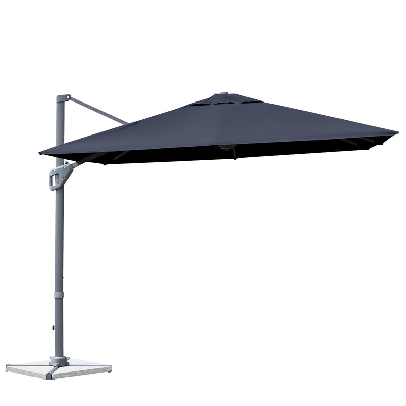 Costway - 10 x 10 Feet Patio Offset Cantilever Umbrella with Aluminum 360-degree Rotation Tilt-Navy