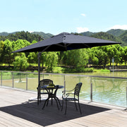 Costway - 10 x 10 Feet Patio Offset Cantilever Umbrella with Aluminum 360-degree Rotation Tilt-Navy