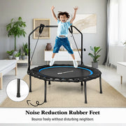 Costway - 40 Inch Foldable Fitness Rebounder with Resistance Bands Adjustable Home-Blue