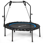 Costway - 40 Inch Foldable Fitness Rebounder with Resistance Bands Adjustable Home-Blue