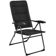 Costway - Set of 4 Patio Folding Chairs with Adjustable Backrest-Black