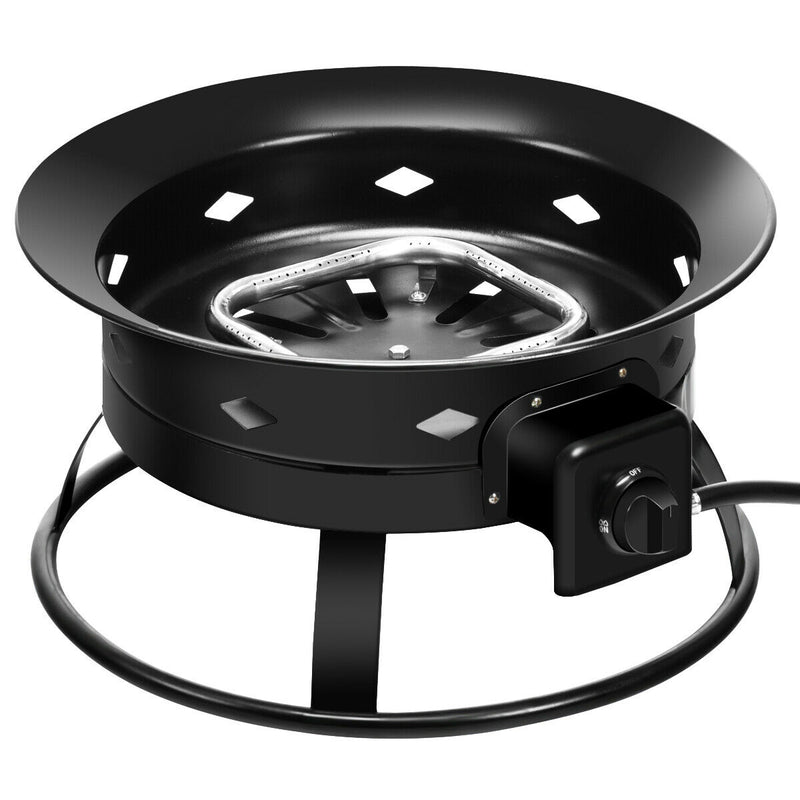 Costway - 58 000BTU Firebowl Outdoor Portable Propane Gas Fire Pit with Cover and Carry Kit