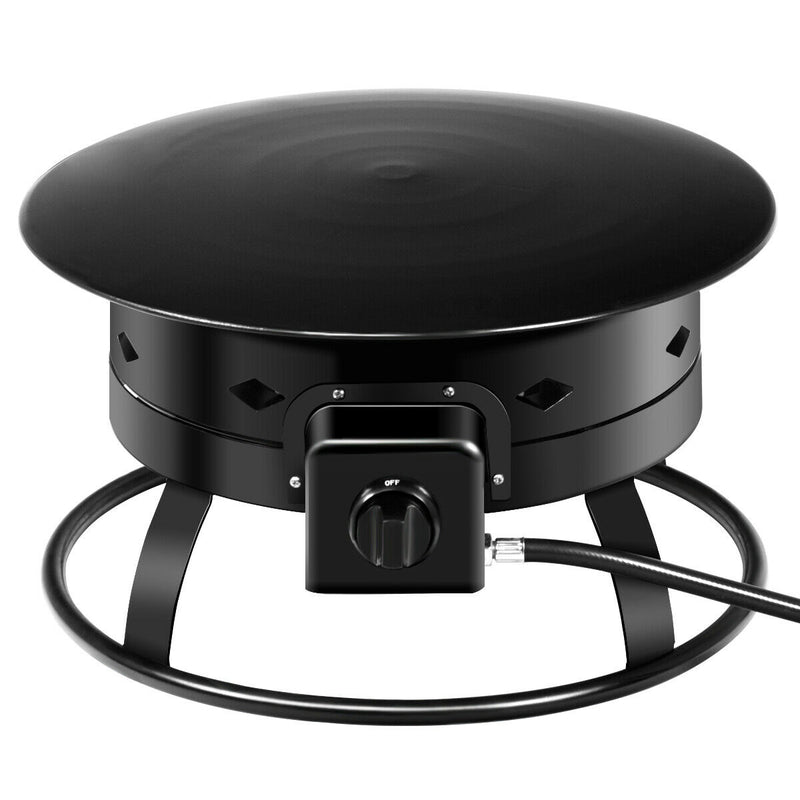 Costway - 58 000BTU Firebowl Outdoor Portable Propane Gas Fire Pit with Cover and Carry Kit
