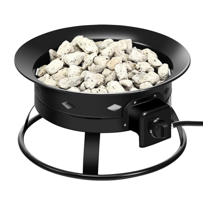 Costway - 58 000BTU Firebowl Outdoor Portable Propane Gas Fire Pit with Cover and Carry Kit