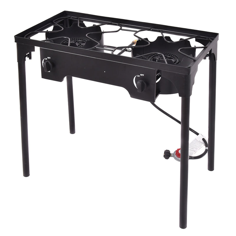Costway - 150 000 BTU Double Burner Outdoor Stove BBQ Grill