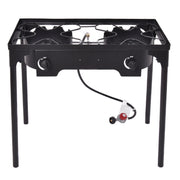 Costway - 150 000 BTU Double Burner Outdoor Stove BBQ Grill