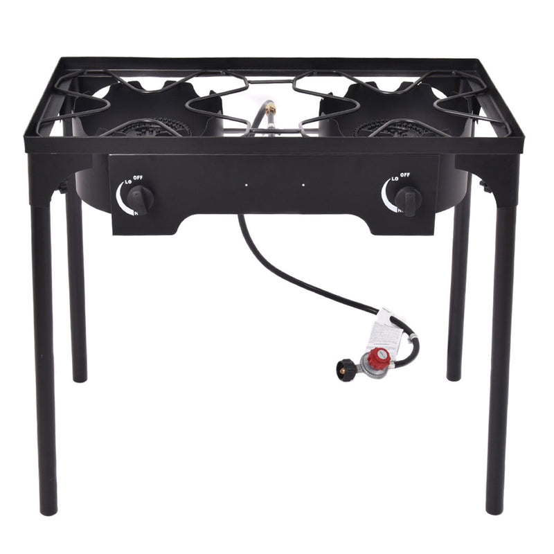 Costway - 150 000 BTU Double Burner Outdoor Stove BBQ Grill