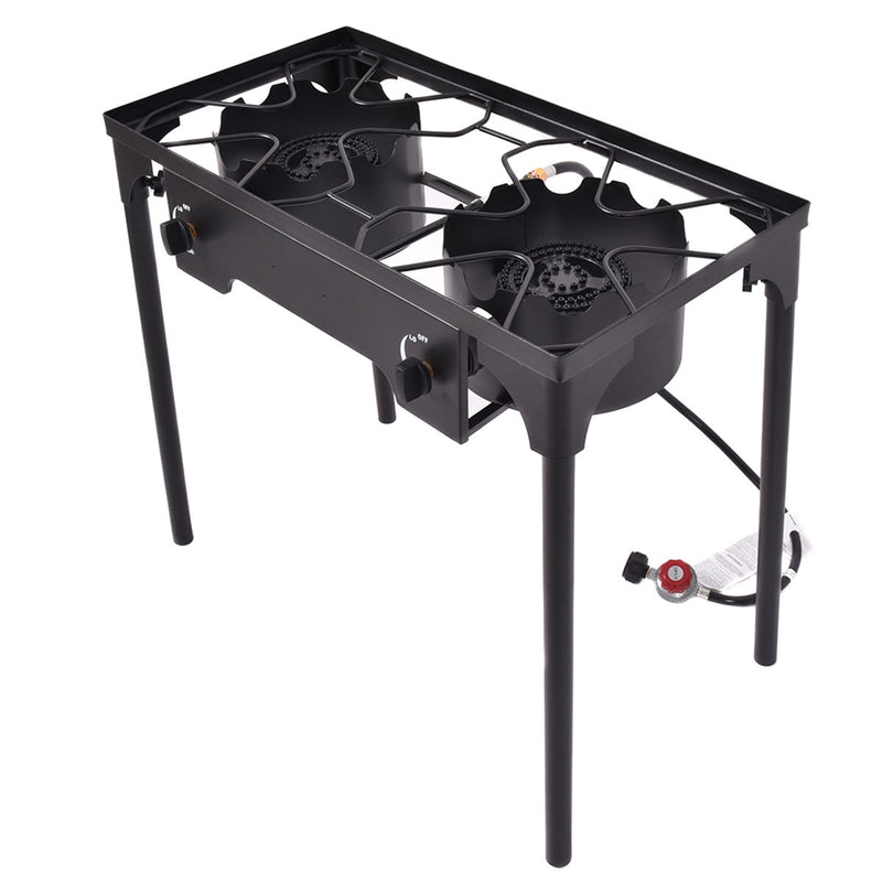 Costway - 150 000 BTU Double Burner Outdoor Stove BBQ Grill