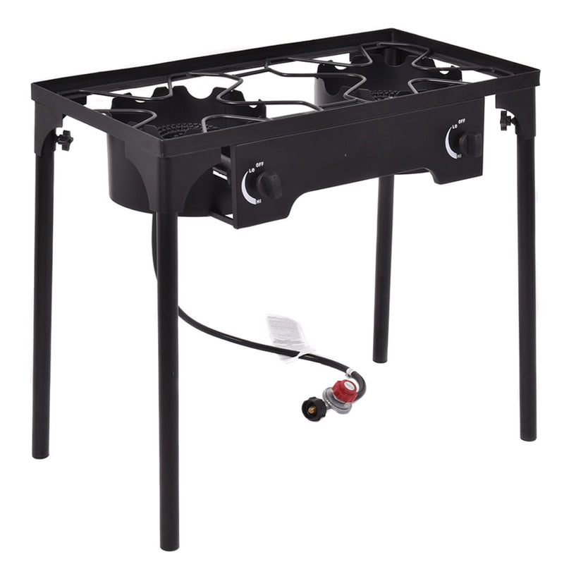 Costway - 150 000 BTU Double Burner Outdoor Stove BBQ Grill