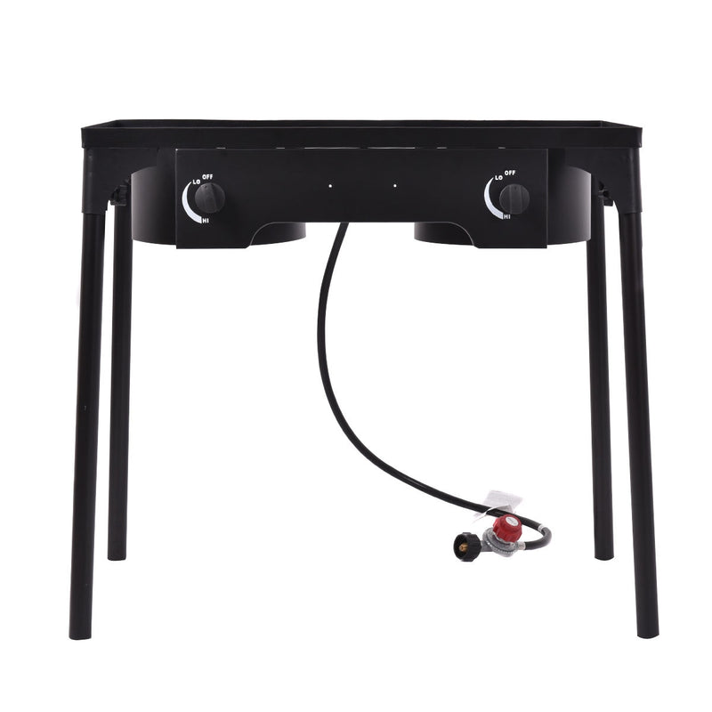 Costway - 150 000 BTU Double Burner Outdoor Stove BBQ Grill
