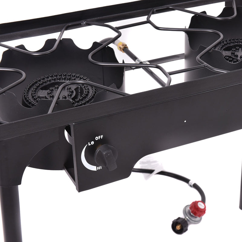 Costway - 150 000 BTU Double Burner Outdoor Stove BBQ Grill