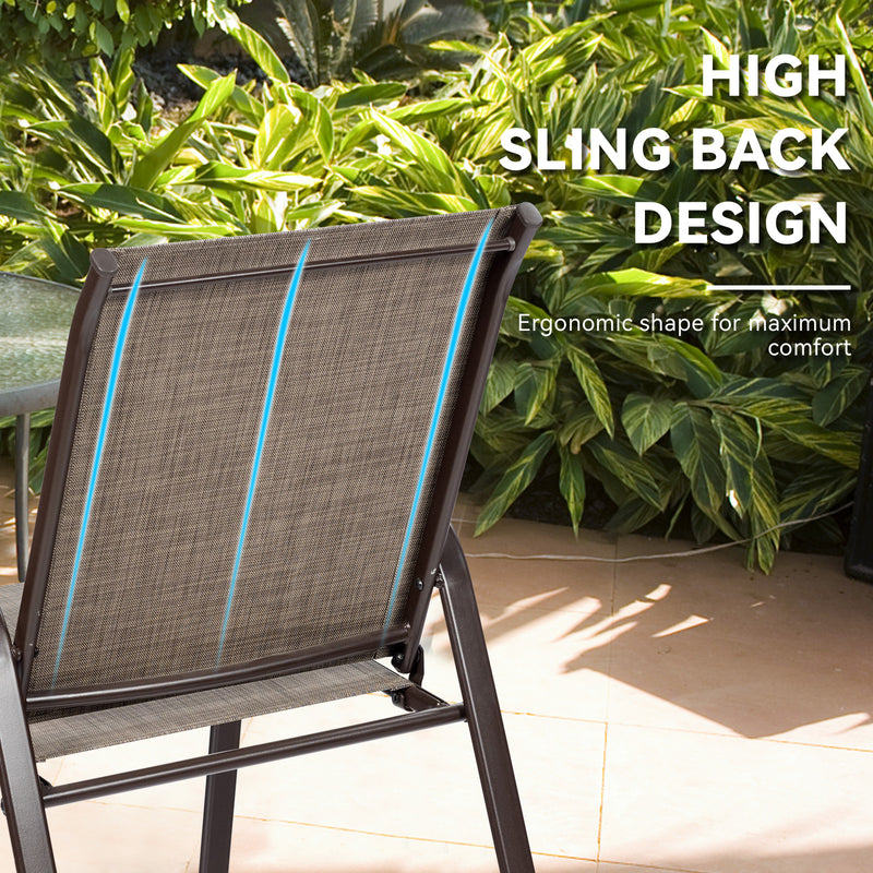 Costway - 2 Pcs Patio Chairs Outdoor Dining Chair with Armrest-Gray