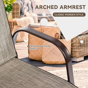 Costway - 2 Pcs Patio Chairs Outdoor Dining Chair with Armrest-Gray