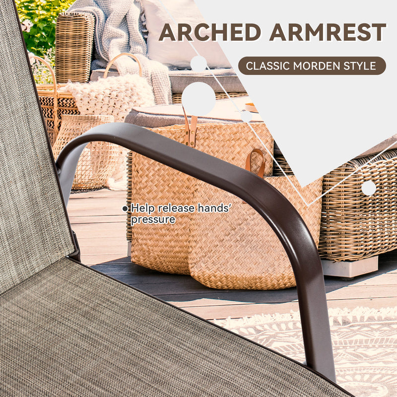 Costway - 2 Pcs Patio Chairs Outdoor Dining Chair with Armrest-Gray