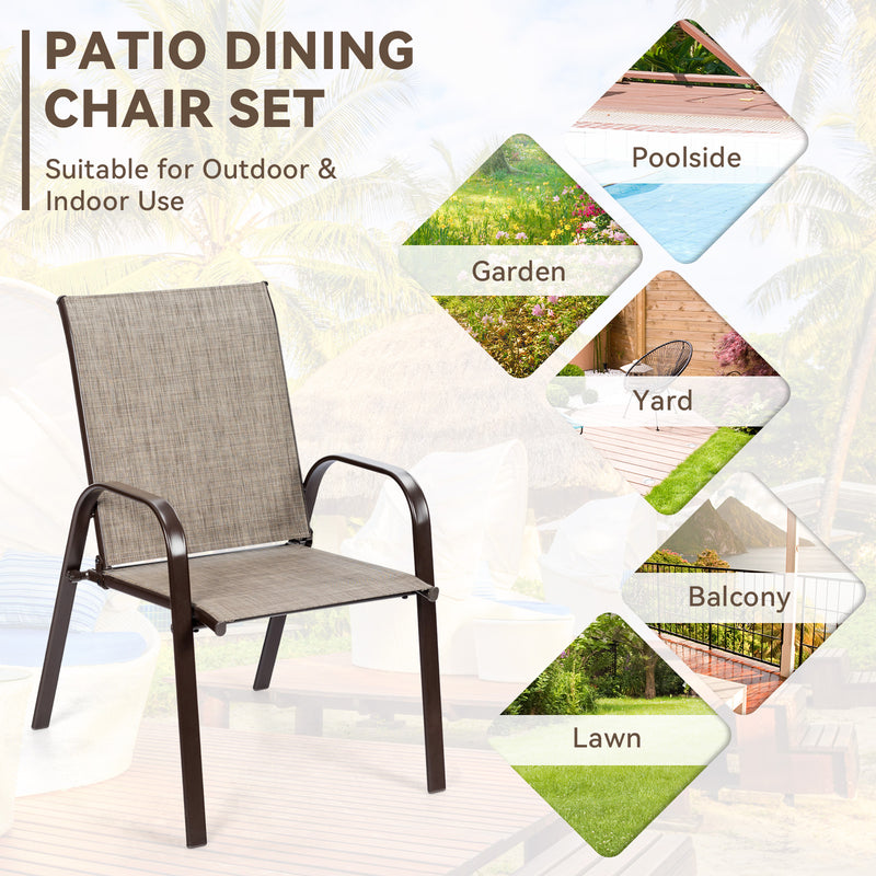 Costway - 2 Pcs Patio Chairs Outdoor Dining Chair with Armrest-Gray
