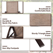 Costway - 2 Pcs Patio Chairs Outdoor Dining Chair with Armrest-Brown
