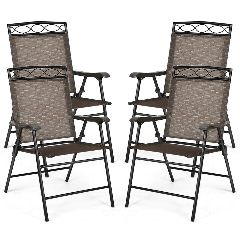 Costway - Set of 4 Patio Folding Chairs