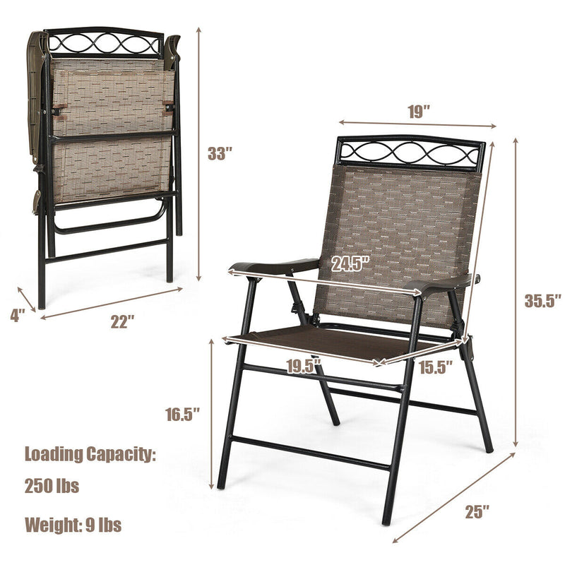 Costway - Set of 4 Patio Folding Chairs
